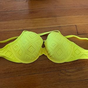 Neon yellow aerie bikini top